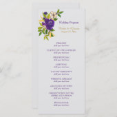 Programme de mariage floral violet violet (Devant / Derrière)