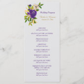 Programme de mariage floral violet violet (Devant)