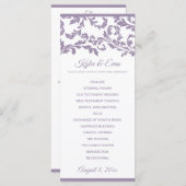 Programme de mariage florissant | Lavender Purple (Devant / Derrière)