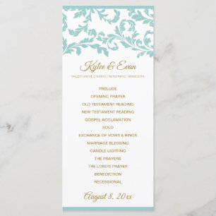 Programme de mariage Flourish - Turquoise clair et