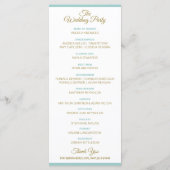 Programme de mariage Flourish - Turquoise clair et (Dos)