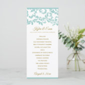 Programme de mariage Flourish - Turquoise clair et (Debout devant)