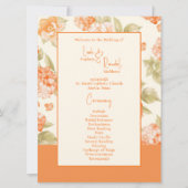 Programme de mariage Foral Orange (Devant)