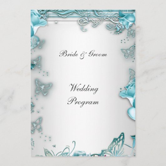 Programme de mariage formel bleu (Dos)