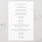 Programme de mariage formel classique intemporel (Dos)