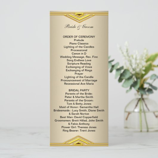 Programme de mariage formel long (Debout devant)