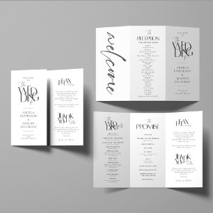 Programme de mariage formel Noir Blanc