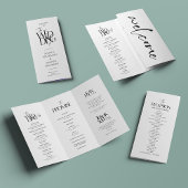 Programme de mariage formel Noir Blanc