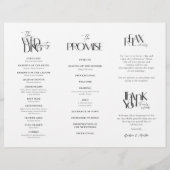 Programme de mariage formel Noir Blanc (Dos)