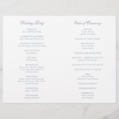 Programme de mariage formel traditionnel bleu pous (Dos)