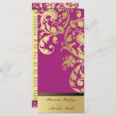 Programme de mariage - Fuchsia Pink Gold Shimmer F (Devant / Derrière)