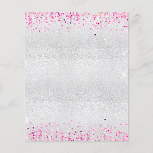 Programme de mariage fuchsia rose confetti (Dos)