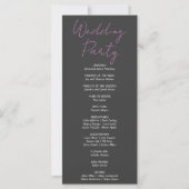 Programme de Mariage Fumée Grise avec Étoiles Rose (Dos)