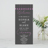 Programme de Mariage Fumée Grise avec Étoiles Rose (Debout devant)