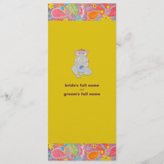 Programme de mariage Ganesh jaune (Dos)