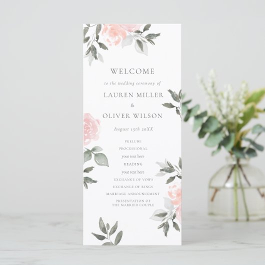 Programme de mariage Garden Blooms (Debout devant)