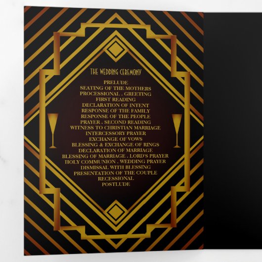 Programme de mariage Gatsby Gold 2020 (Intérieur en premier)