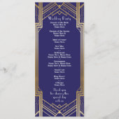 Programme de mariage Gatsby Navy & Or Art Déco des (Dos)