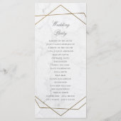 Programme de mariage géométrique Art Déco en marbr (Dos)