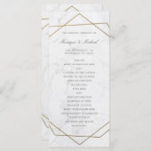 Programme de mariage géométrique Art Déco en marbr (Devant / Derrière)