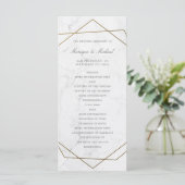 Programme de mariage géométrique Art Déco en marbr (Debout devant)