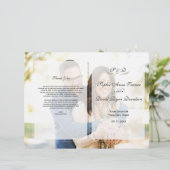Programme de mariage géométrique avec photo délavé (Debout devant)