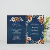 Programme de mariage géométrique bleu bleu de la M (Debout devant)