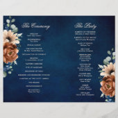 Programme de mariage géométrique bleu bleu de la M (Dos)