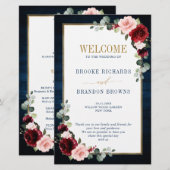 Programme de mariage géométrique Blush de la marin (Devant / Derrière)