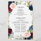 Programme de mariage géométrique Blush de la marin (Dos)