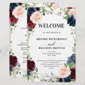 Programme de mariage géométrique Blush de la marin (Devant / Derrière)