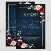 Programme de mariage géométrique Blush de la marin (Devant / Derrière)