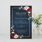 Programme de mariage géométrique Blush de la marin (Debout devant)