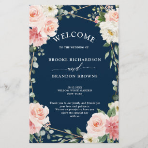 Programme de mariage géométrique de la marine flor