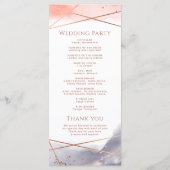 Programme de mariage géométrique de l'aquarelle ro (Dos)