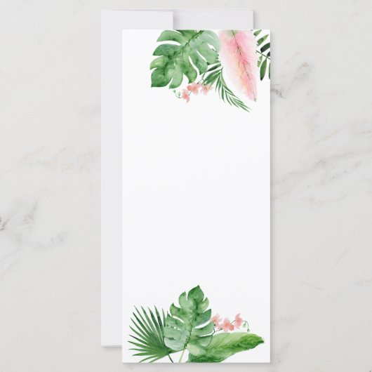 Programme de mariage géométrique de palmier tropic (Dos)