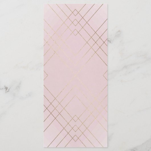 Programme de mariage Géométrique Pink Gold Gatsby (Dos)