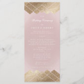 Programme de mariage Géométrique Pink Gold Gatsby (Devant)