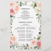 Programme de mariage géométrique rose floral (Dos)