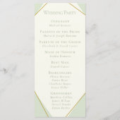 Programme de mariage géométrique vert sauge élégan (Dos)