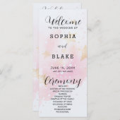 Programme de mariage Gold, Blush & Off White Stars (Devant / Derrière)