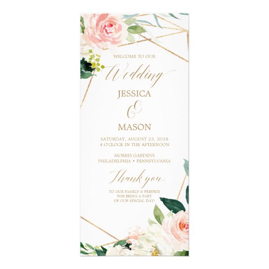 Programme de mariage Gold Blush - Programme de cér (Devant)