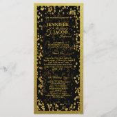 Programme de mariage | Gold Confetti (Devant)