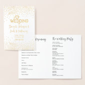 PROGRAMME DE MARIAGE Gold Confetti Typographie (Affichage)