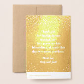 PROGRAMME DE MARIAGE Gold Confetti Typographie (Derrière avec enveloppe)