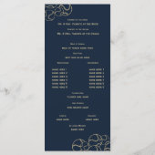 Programme de mariage Gold et Navy Blue Baseball (Dos)