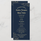 Programme de mariage Gold et Navy Blue Baseball (Devant / Derrière)