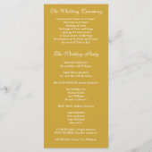 Programme de mariage Gold et White Fleur de Lis (Dos)