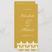 Programme de mariage Gold et White Fleur de Lis (Devant / Derrière)