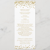 Programme de mariage Gold Faux Parties scintillant (Dos)